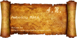 Ambrózy Máté névjegykártya